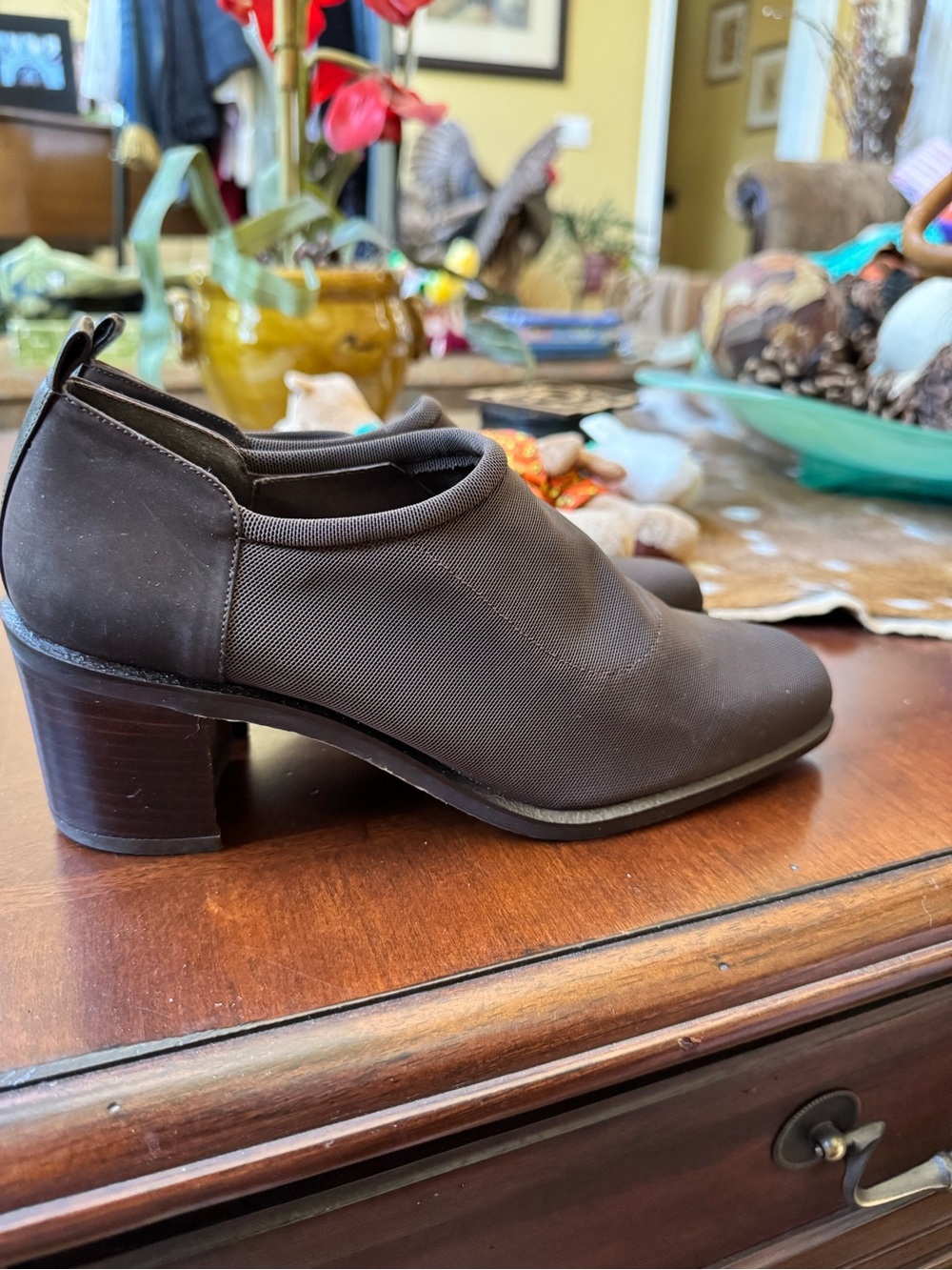 Donald J. Pliner Brown Low Block Heel Ankle Booties